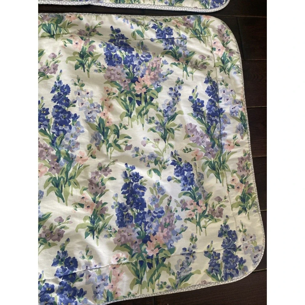 2 Vintage Laura Ashley Abbeville Stocks Standard Pillow Shams Padded Top